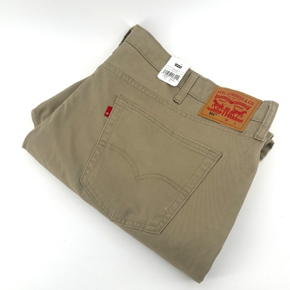 Levi's Other - Levis 541 Athletic Taper Pants Mens 48x29 Tan‎ Solid Stretch Modern New